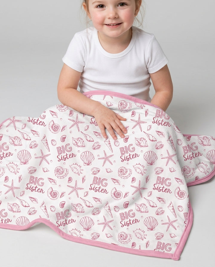 Coquette Seashell Matching Sibling Bamboo Blanket