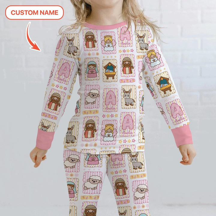 Zweiteiliges Langarm-Pyjama-Set mit Sommerfrüchten