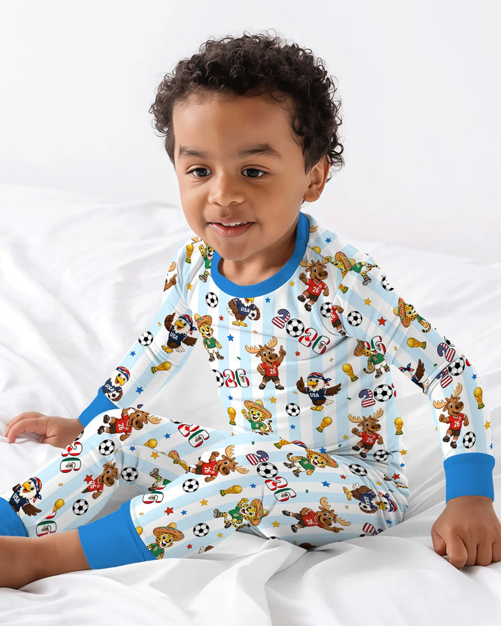 Zweiteiliges Langarm-Pyjama-Set mit Sommerfrüchten