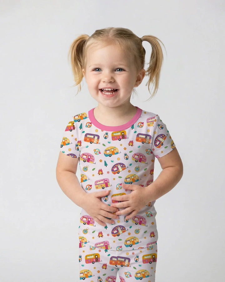 Happy Little Camper Bamboo Two Piece Short Sleeve Pajama Set