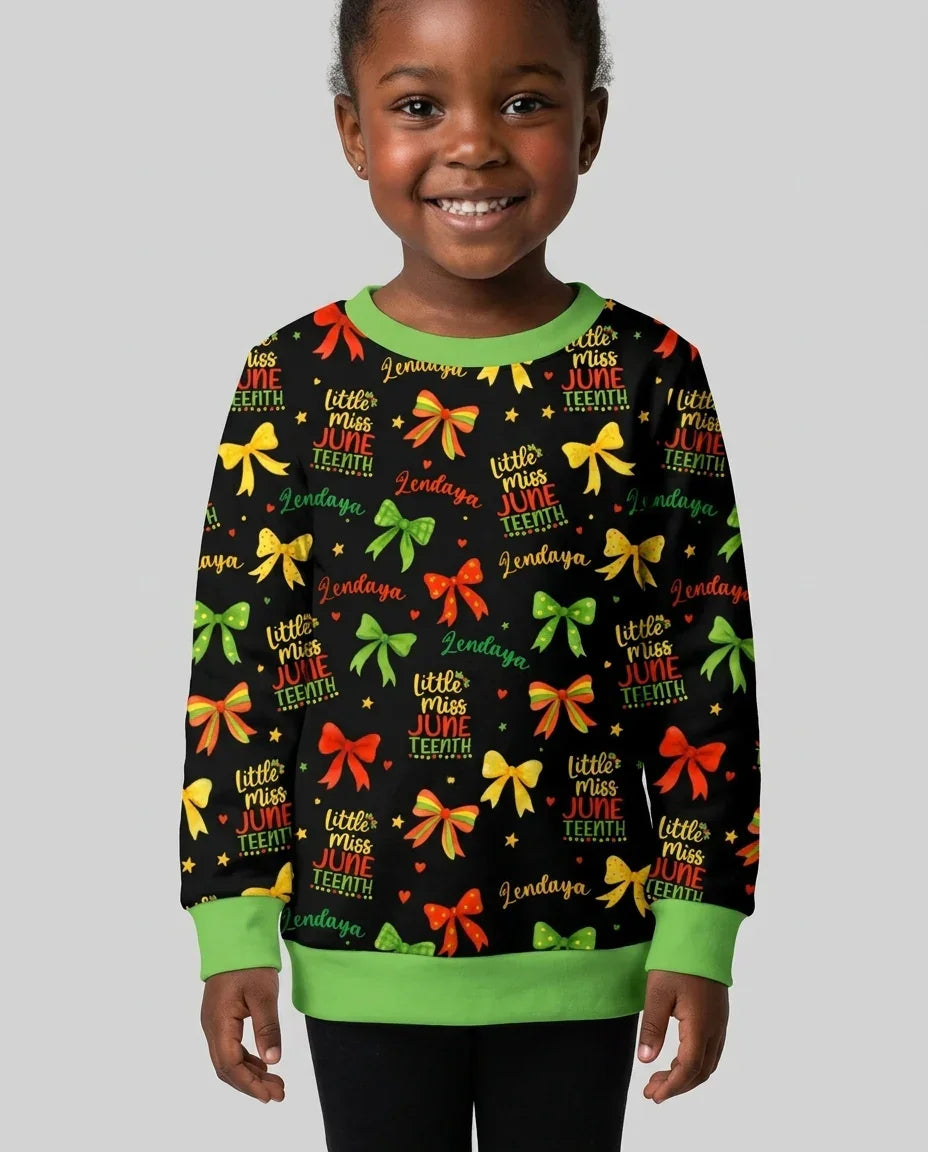 Little Miss Juneteenth Bambus-Sweatshirt mit Rundhalsausschnitt
