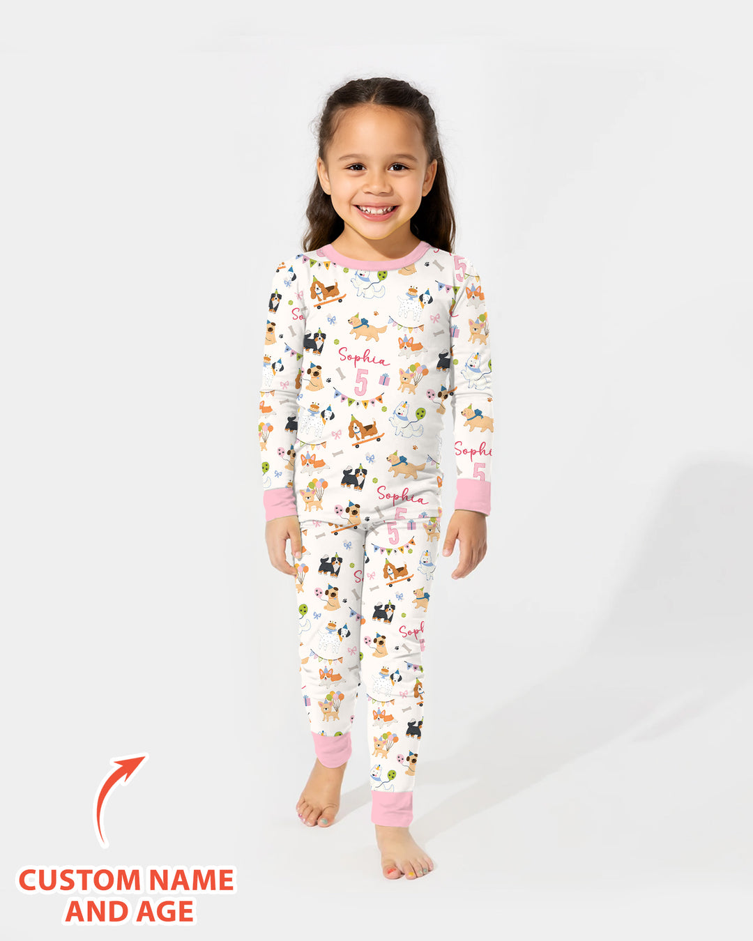 Zweiteiliges Langarm-Pyjama-Set mit Sommerfrüchten