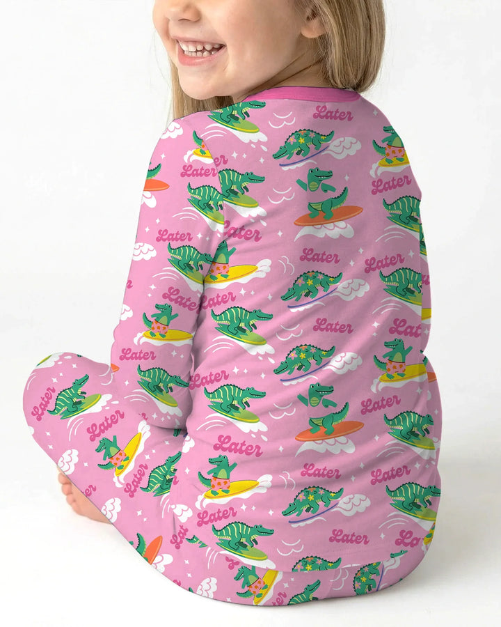 Zweiteiliges Langarm-Pyjama-Set mit Sommerfrüchten