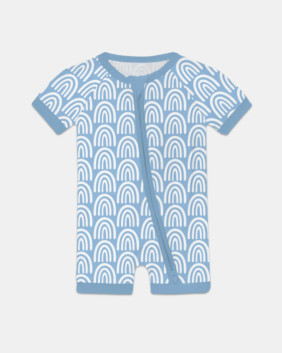 Sky Blue Rainbows Bamboo Shorty Zippy