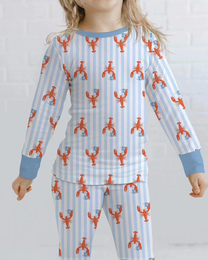 Custom Name Crawfish Beer Season Bamboo Two Piece Long Sleeve Pajama Set