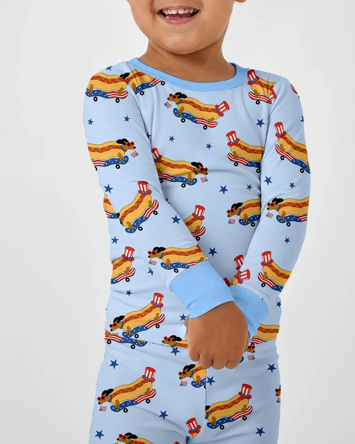 Zweiteiliges Langarm-Pyjama-Set mit Sommerfrüchten