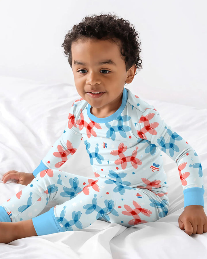 Zweiteiliges Langarm-Pyjama-Set mit Sommerfrüchten
