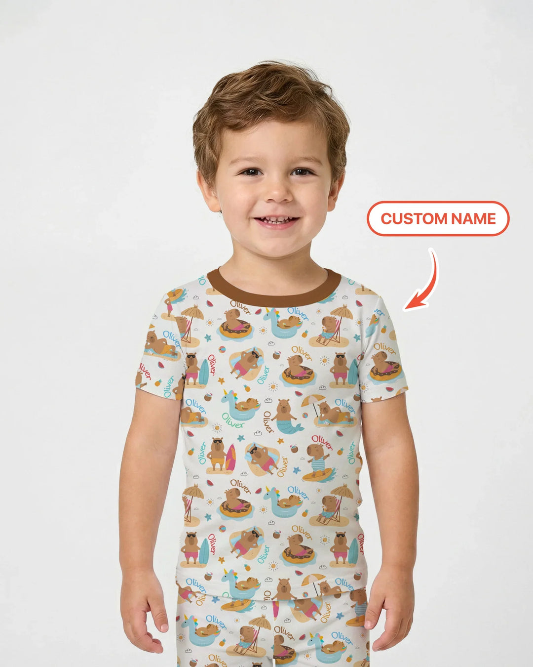 Zweiteiliges, kurzärmliges Pyjama-Set mit Marienkäfern