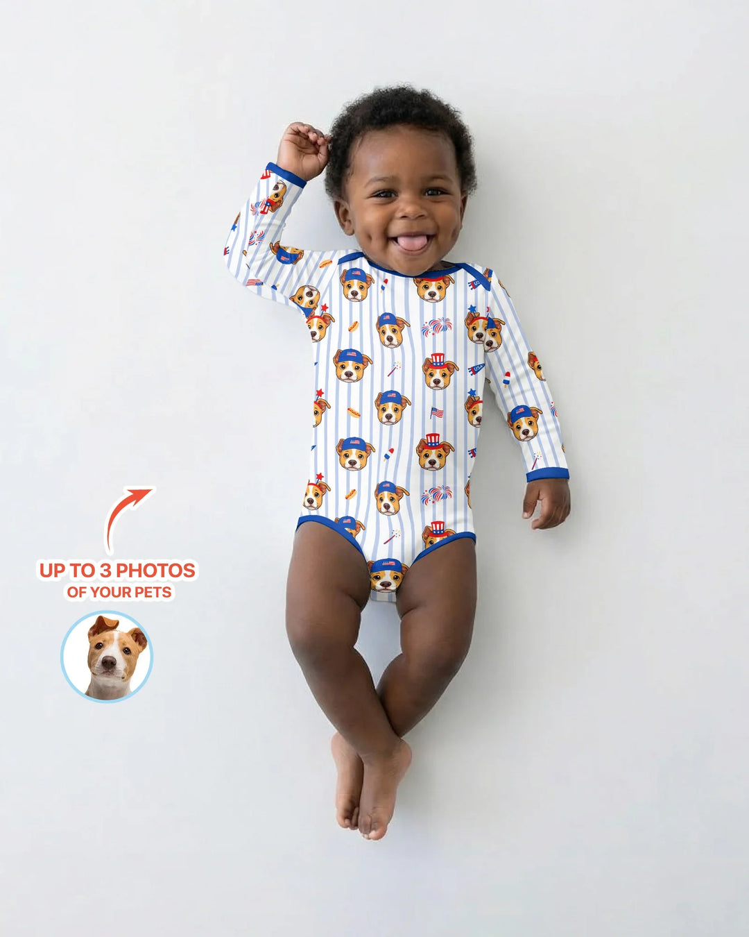 Gerippte Babykleidung mit individuellem Foto - Weich &amp; Skizzenhaft