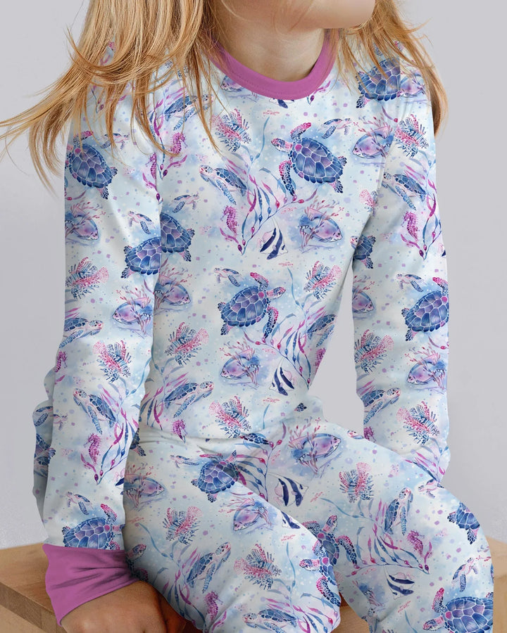 Zweiteiliges Langarm-Pyjama-Set mit Sommerfrüchten