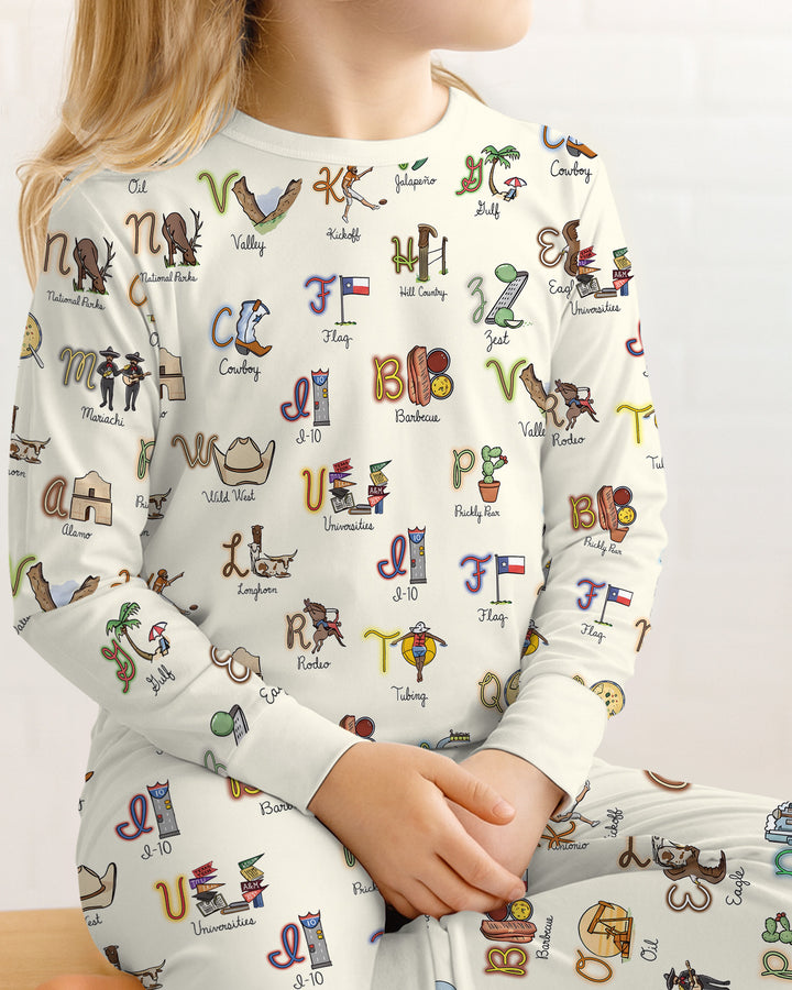 Zweiteiliges Langarm-Pyjama-Set mit Sommerfrüchten