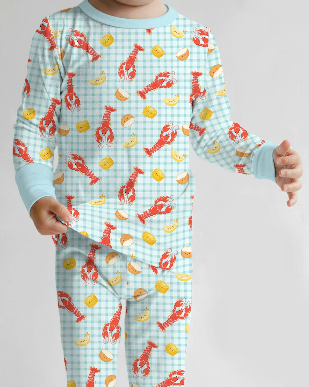 Zweiteiliges Langarm-Pyjama-Set mit Sommerfrüchten