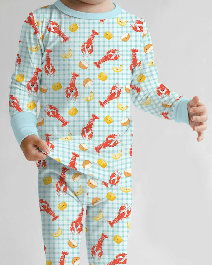 Zweiteiliges Langarm-Pyjama-Set mit Sommerfrüchten