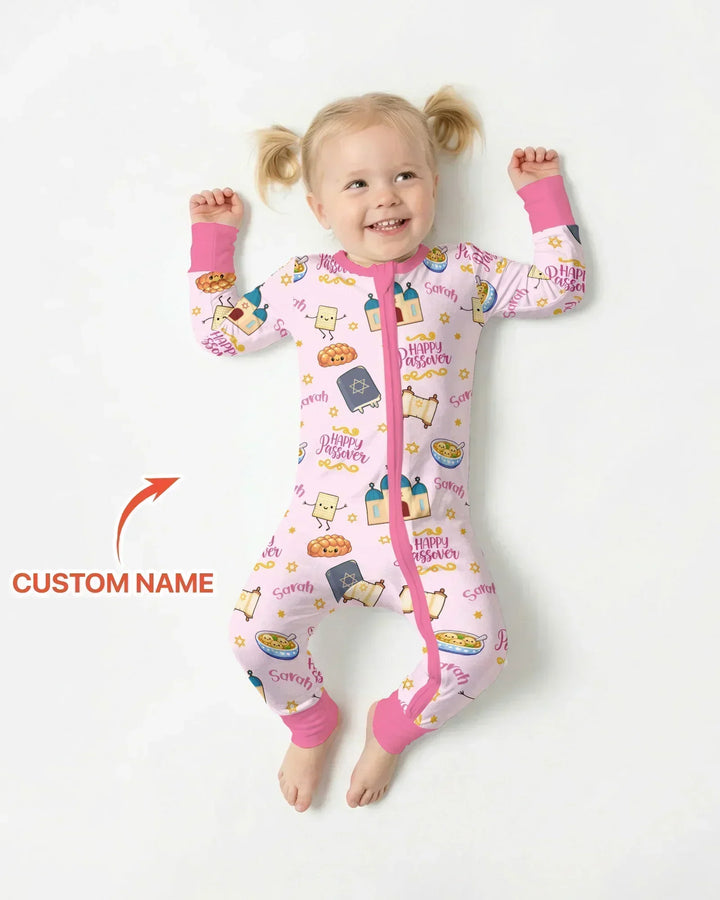 Custom name "Pesach Sameach" Bamboo Convertible Zippy
