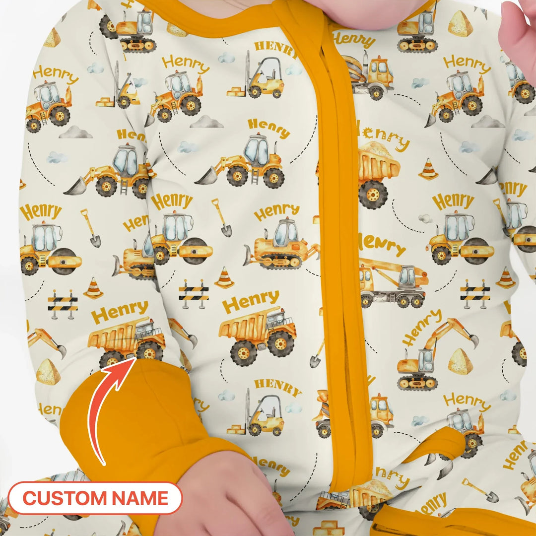 Constructions Machines Custom Name Bamboo Convertible Zippy