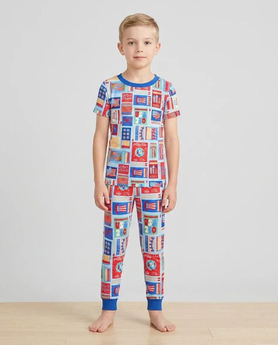 Zweiteiliges, kurzärmliges Pyjama-Set mit Marienkäfern