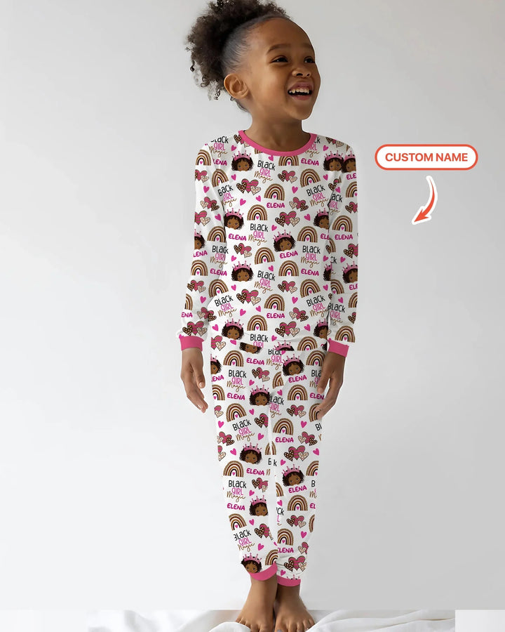 Zweiteiliges Langarm-Pyjama-Set mit Sommerfrüchten