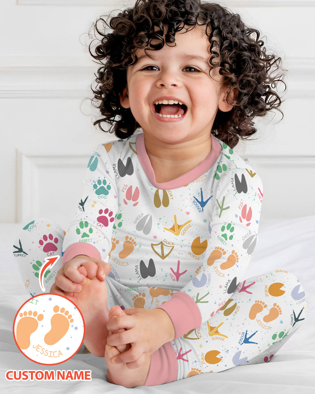 Zweiteiliges Langarm-Pyjama-Set mit Sommerfrüchten