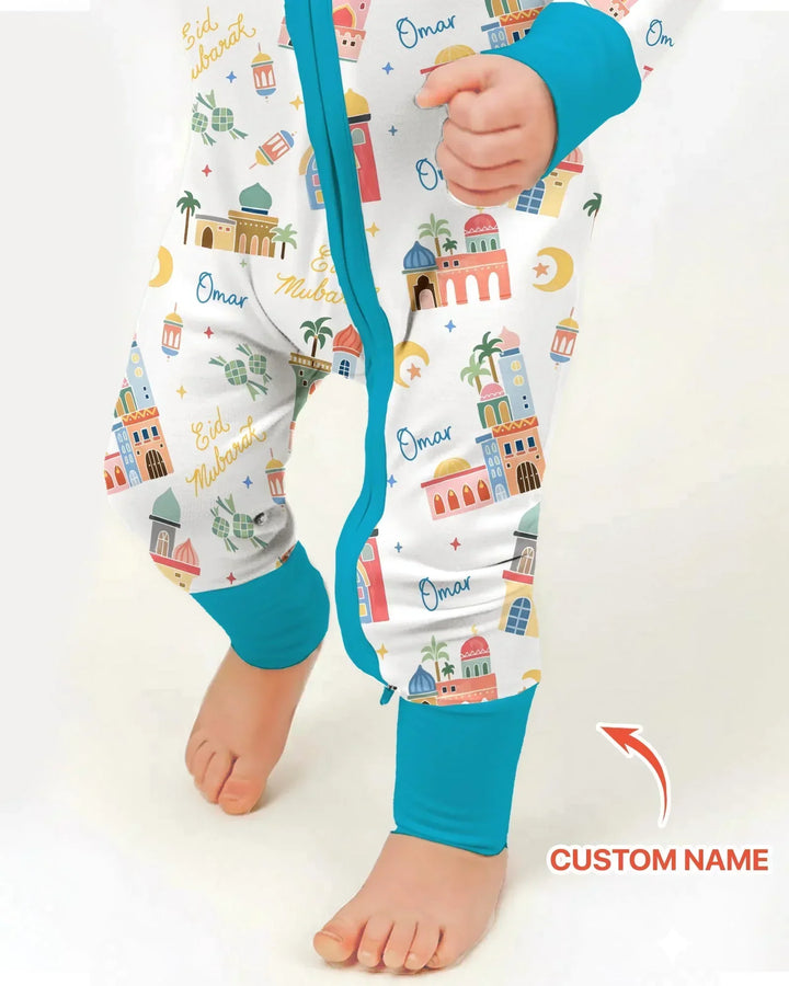 Eid Mubarak Custom Name Bamboo Convertible Zippy
