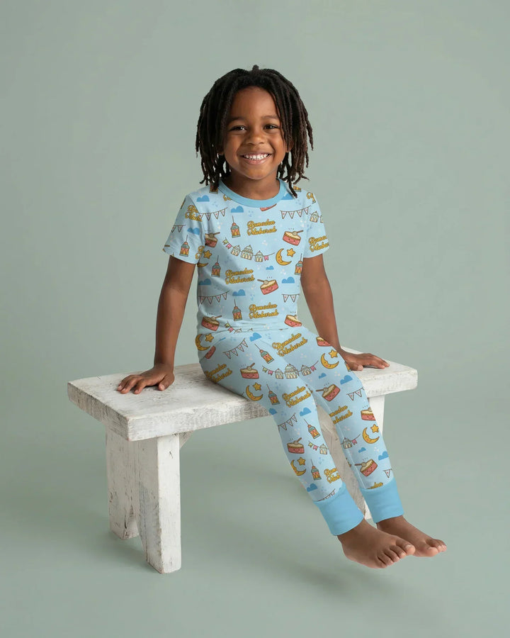 Ramadan Mubarak Bamboo Two Piece Short Sleeve Pajama Set