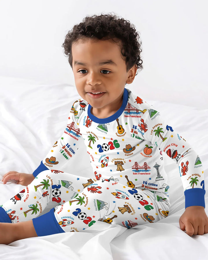 Zweiteiliges Langarm-Pyjama-Set mit Sommerfrüchten