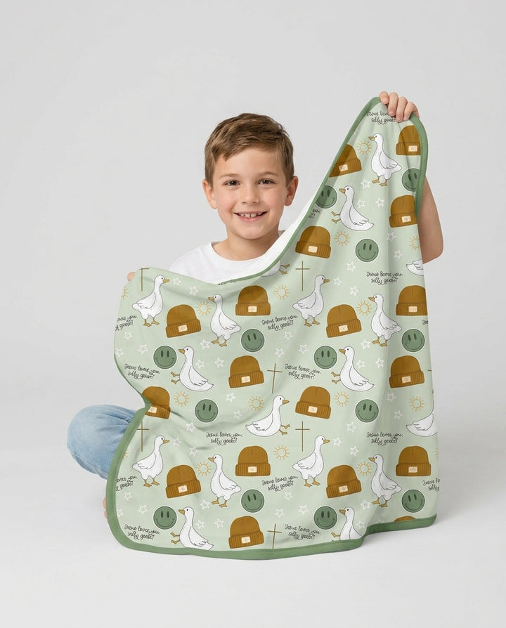 Jesus Loves You Silly Goose Bamboo Blanket