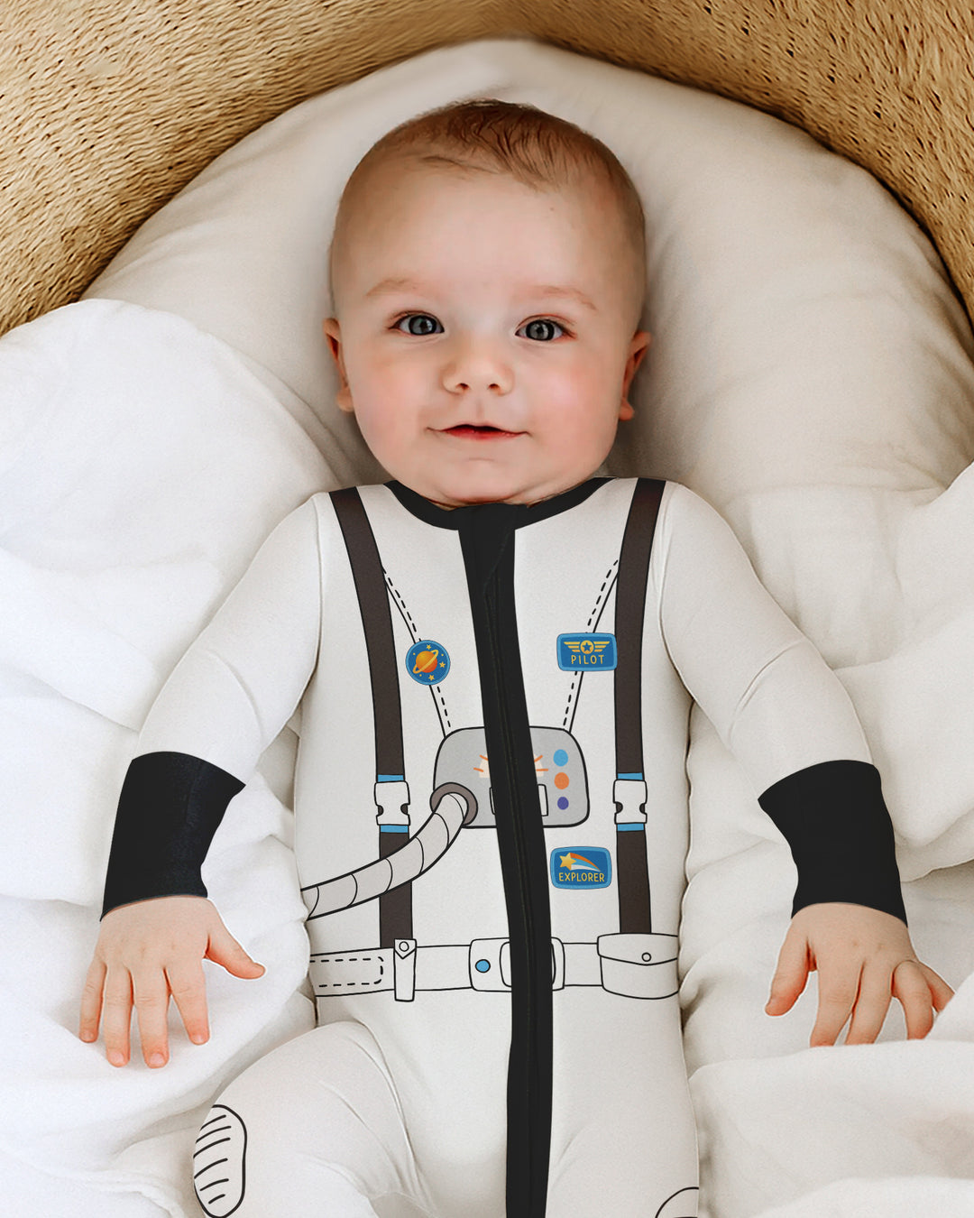 Gerippte Babykleidung mit individuellem Foto - Weich &amp; Skizzenhaft