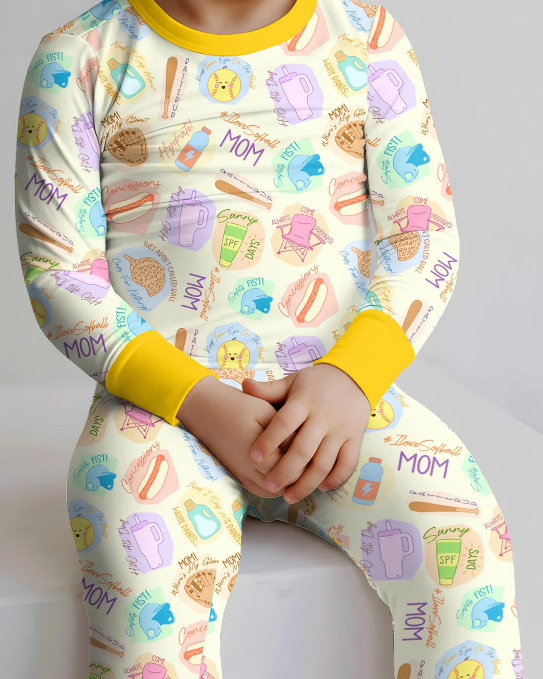 SoftBall Mom Saves The Days Two Piece Long Sleeve Pajama Set