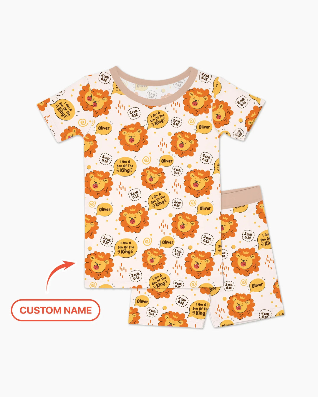 Zweiteiliges Pyjama-Set mit kurzen Ärmeln und Shorts im Sommer-Design