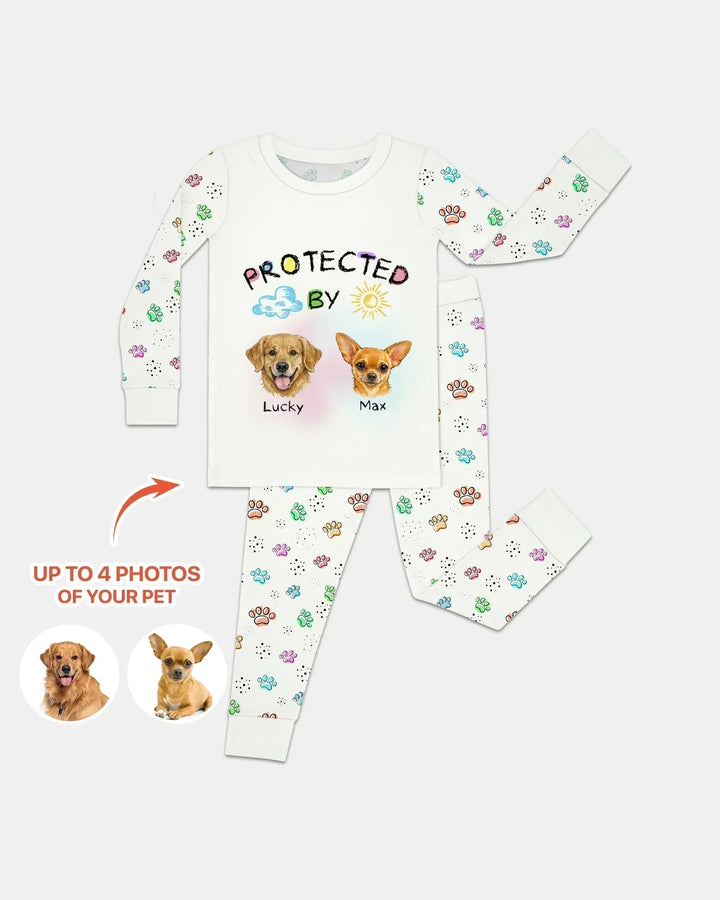 Zweiteiliges Langarm-Pyjama-Set mit Sommerfrüchten