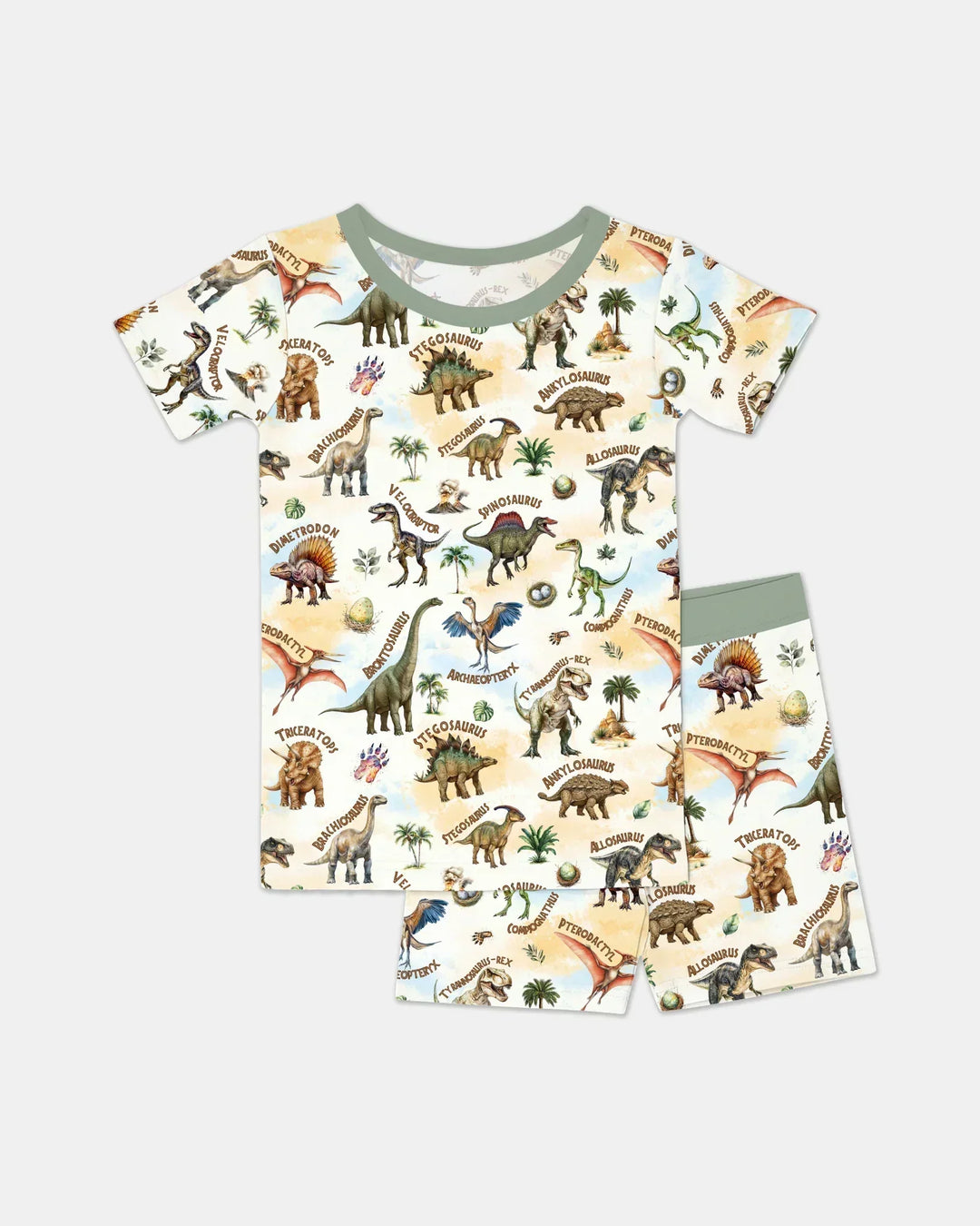 Template Zweiteiliges Pyjama-Set mit kurzen Ärmeln und Shorts