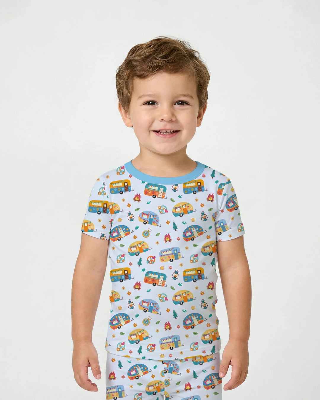 Happy Little Camper Bamboo Two Piece Short Sleeve Pajama Set
