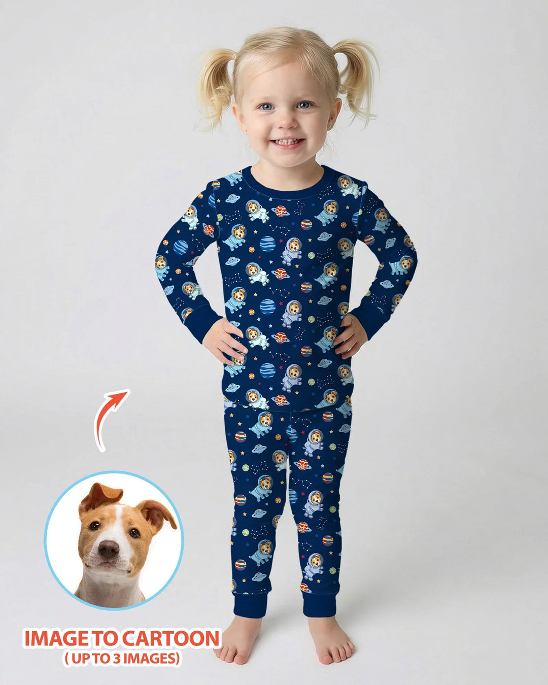 Zweiteiliges Langarm-Pyjama-Set mit Sommerfrüchten