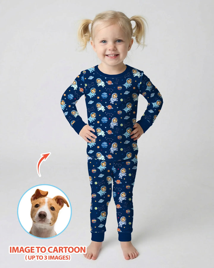 Zweiteiliges Langarm-Pyjama-Set mit Sommerfrüchten
