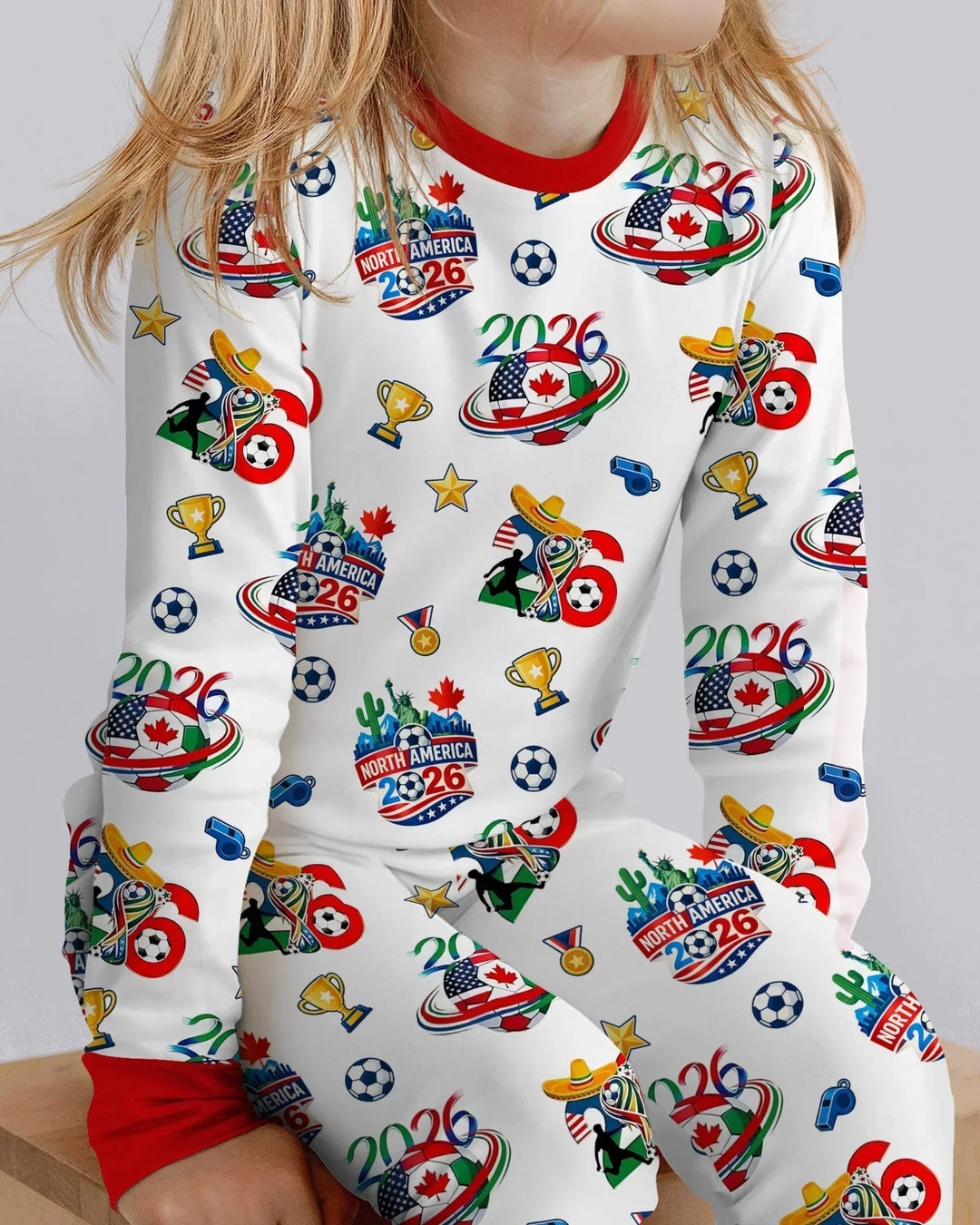 Zweiteiliges Langarm-Pyjama-Set mit Sommerfrüchten