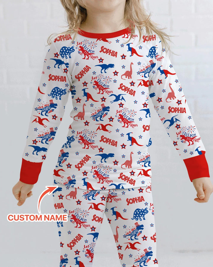 Zweiteiliges Langarm-Pyjama-Set mit Sommerfrüchten