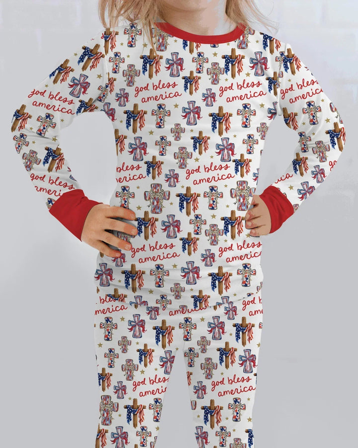 Zweiteiliges Langarm-Pyjama-Set mit Sommerfrüchten