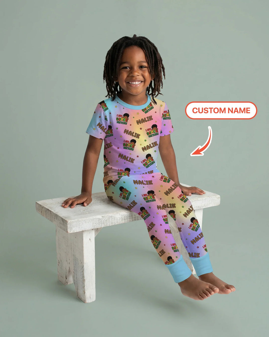 Custom Name I Am Black History Custom Bamboo Two Piece Long Sleeve Pajama Set
