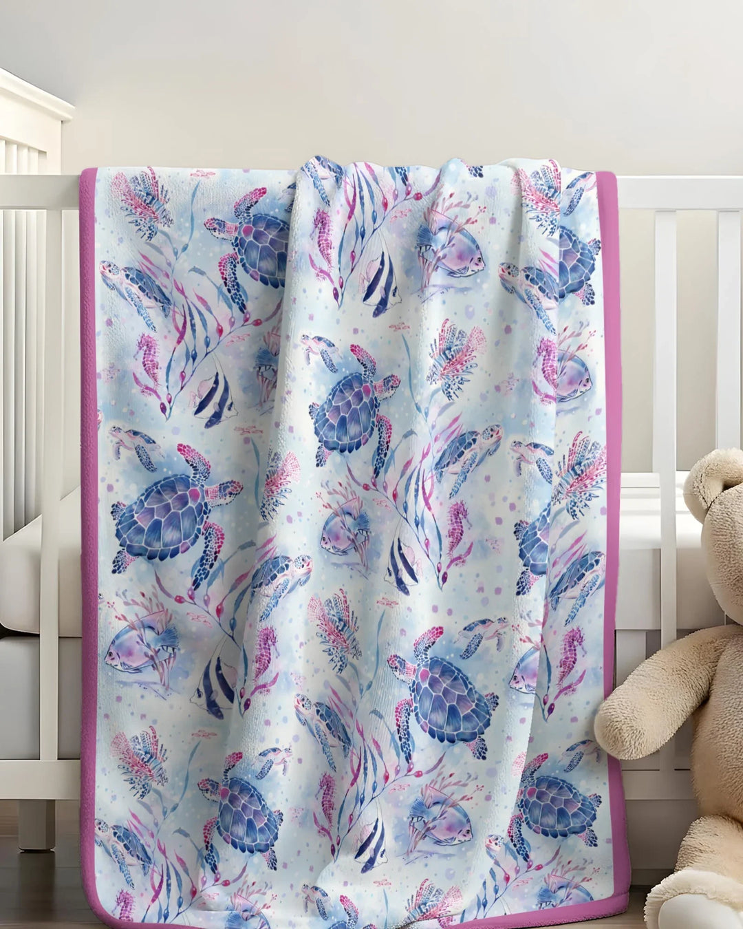 Little Turtles Family Matching Bamboo Blanket