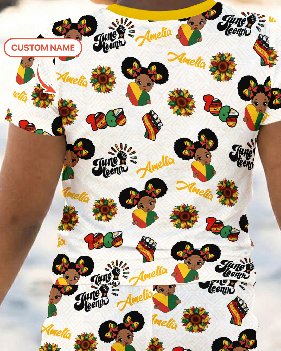 Zweiteiliges Pyjama-Set mit kurzen Ärmeln und Shorts im Sommer-Design