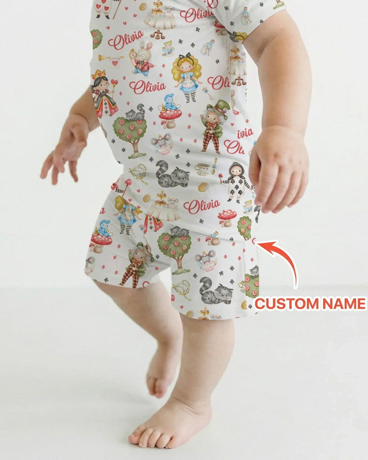 Zweiteiliges Pyjama-Set mit kurzen Ärmeln und Shorts im Sommer-Design