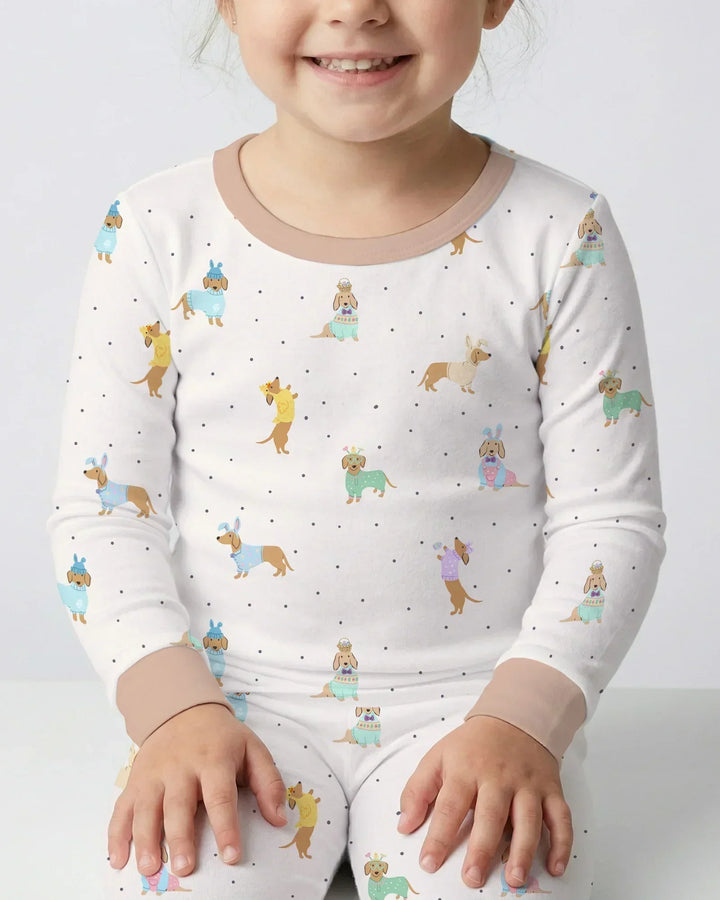 Zweiteiliges Langarm-Pyjama-Set mit Sommerfrüchten