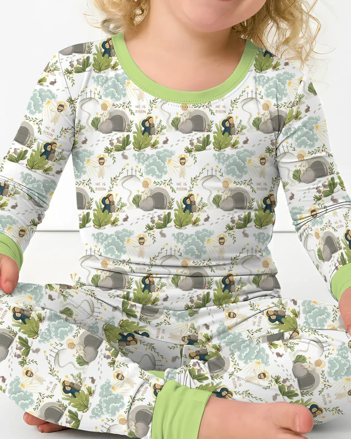Zweiteiliges Langarm-Pyjama-Set mit Sommerfrüchten