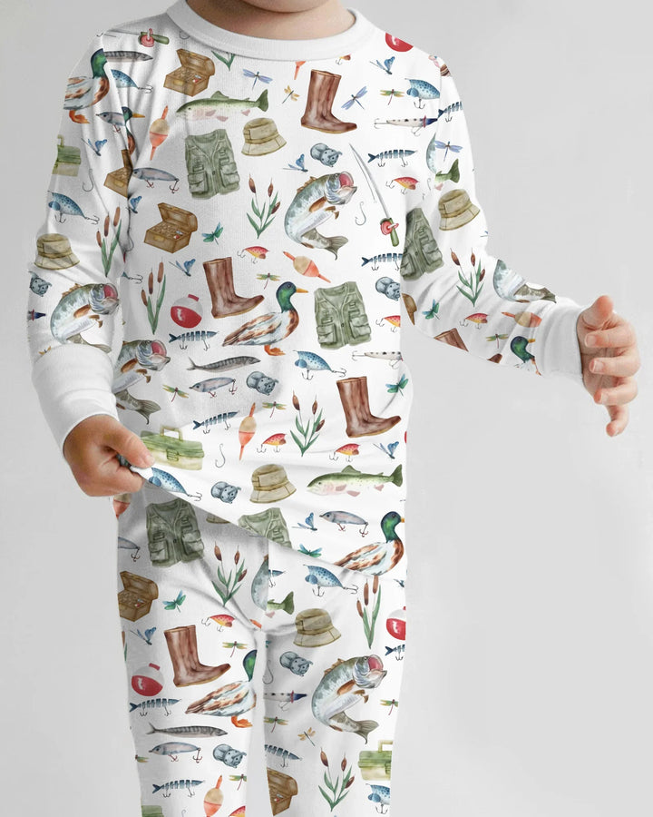 Zweiteiliges Langarm-Pyjama-Set mit Sommerfrüchten