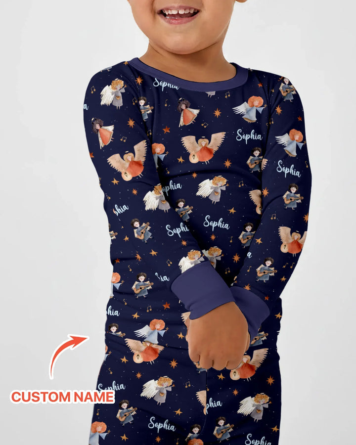 Zweiteiliges Langarm-Pyjama-Set mit Sommerfrüchten