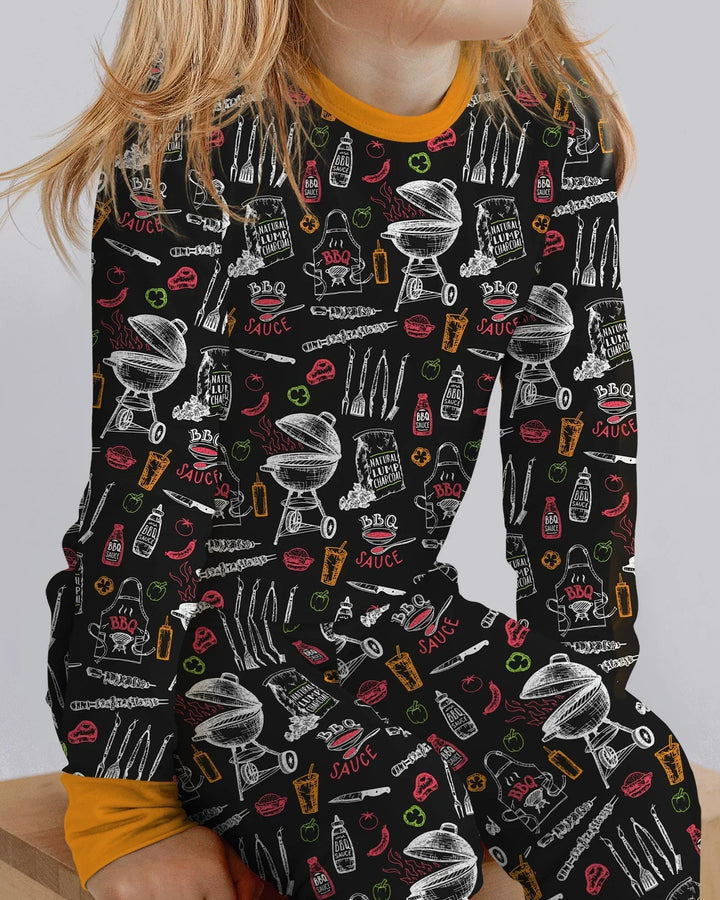 Zweiteiliges Langarm-Pyjama-Set mit Sommerfrüchten