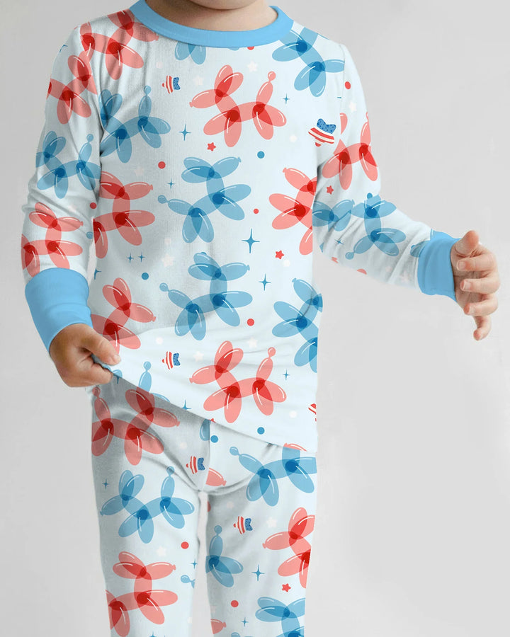 Zweiteiliges Langarm-Pyjama-Set mit Sommerfrüchten