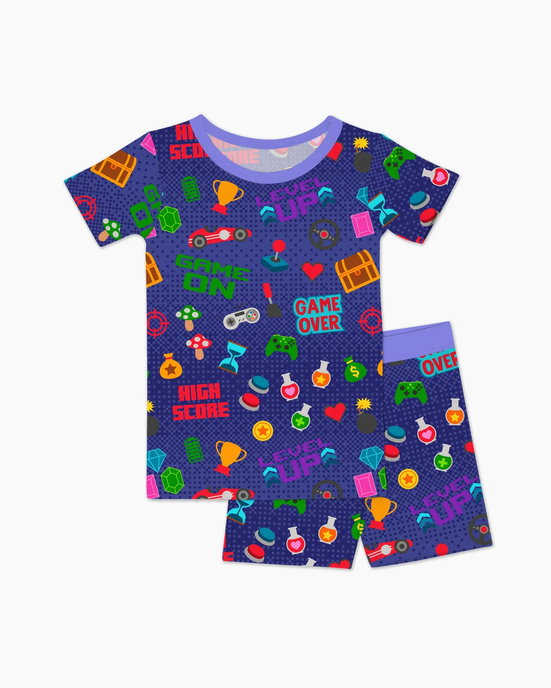 Template Zweiteiliges Pyjama-Set mit kurzen Ärmeln und Shorts