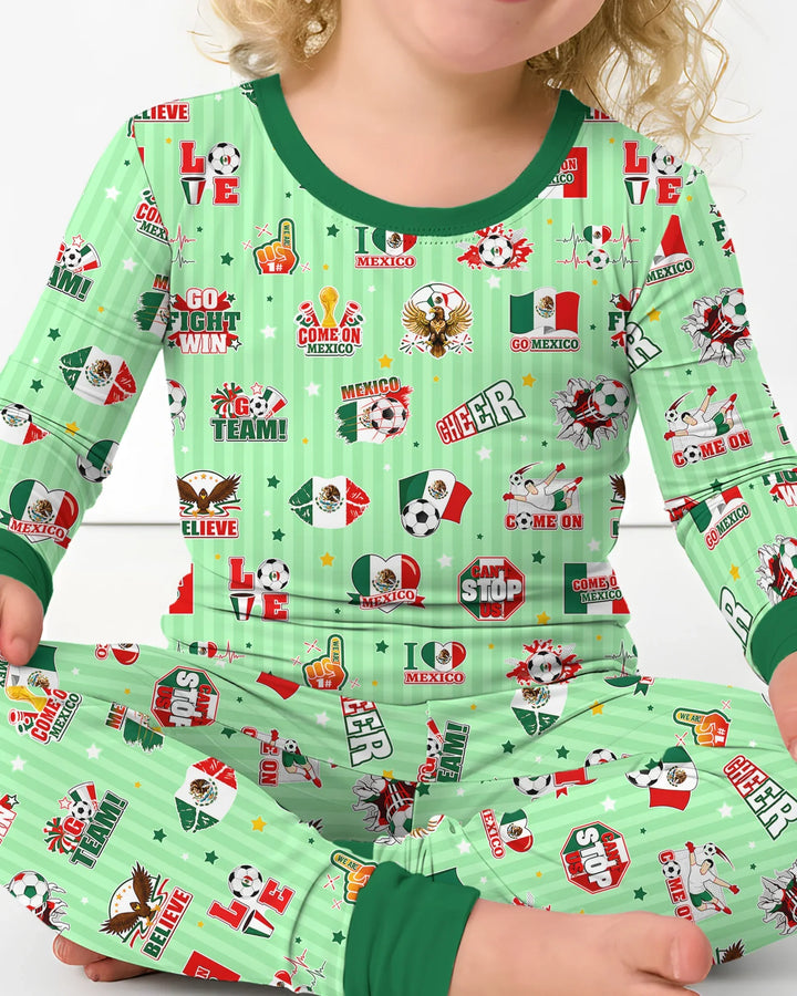 Zweiteiliges Langarm-Pyjama-Set mit Sommerfrüchten