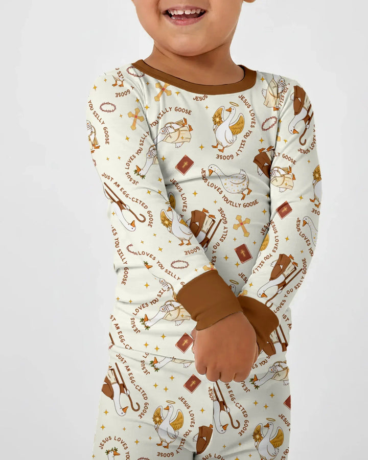 Zweiteiliges Langarm-Pyjama-Set mit Sommerfrüchten